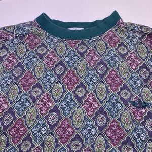 90s Dockers Sweater M Mens Pullover Geometric Print Faded Grandma Grandpa USA